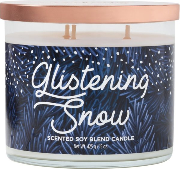 Glistening Snow Scented Soy Blend Candle |Beauty