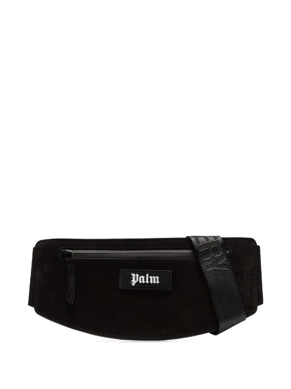 black suede cross body belt bag