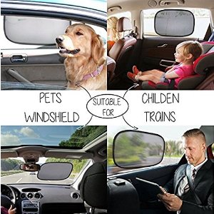 EveShine Car Sun Shade for Side and Rear Window - (4 Pack ) - Extra Large 20"x12" Static Cling Sunshade