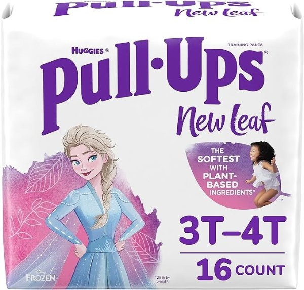 -Ups New Leaf Girls' Disney Frozen Potty Training Pants, 3T-4T (32-40 lbs), 16 Ct