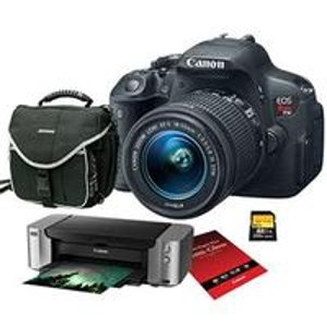 Canon Rebel T5i DSLR Camera with EF-S 18-55(Or 18-135) And EF 75-300mm Special Promotional Bundle