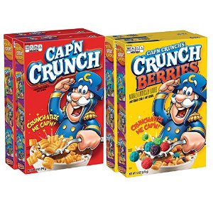 Cap'N Crunch 早餐谷物麦片 14oz 两种口味 共4盒