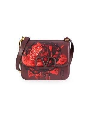 Vlogo Floral Leather Shoulder Bag