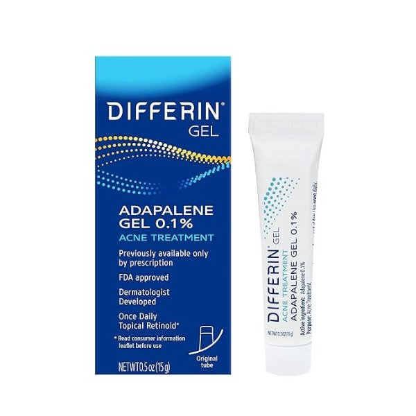 Acne Treatment Differin Gel, Acne Spot Treatment for Face w/ Adapalene, 15g, 30 Day Supply, 0.5 Ounce