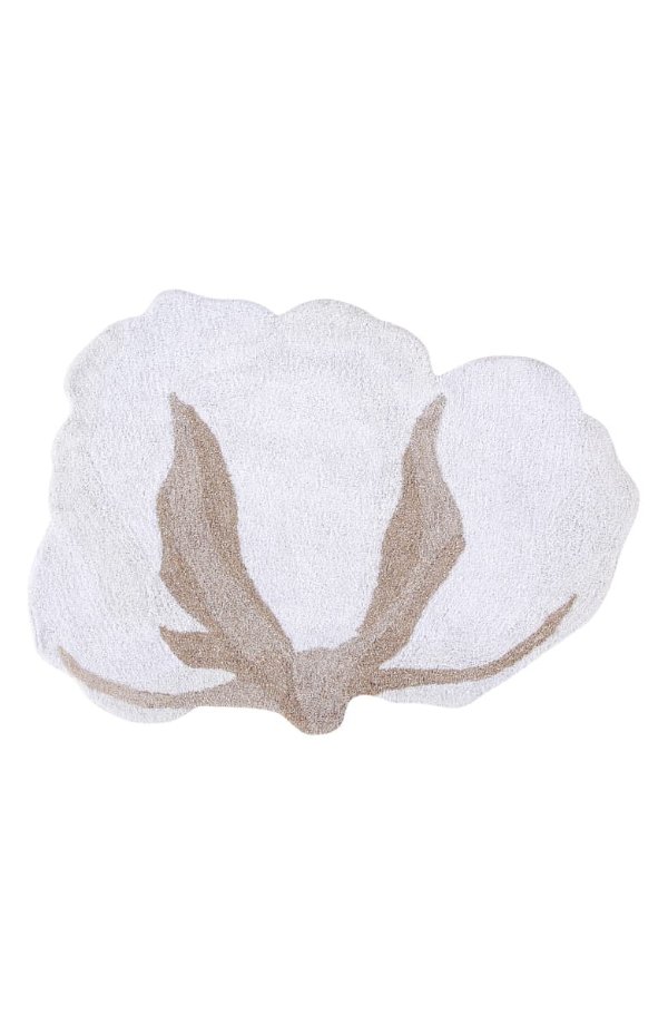 Cotton Flower Shaped Washable Recycled Cotton Blend Rug