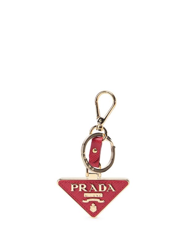Saffiano Leather and Metal Keychain