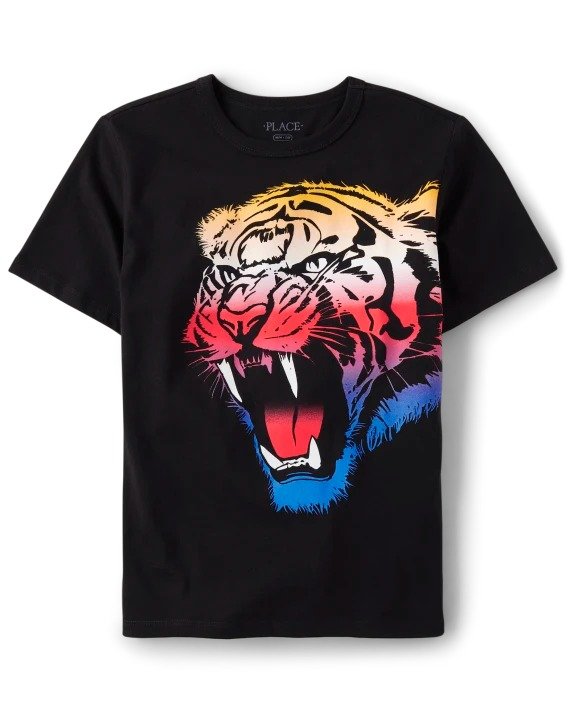 Boys Short Sleeve Tiger Graphic Tee | The Children's Place - BLACK