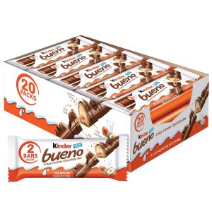 Kinder Bueno Milk Chocolate and Hazelnut Cream 1.5 Oz. (Pack of 20)