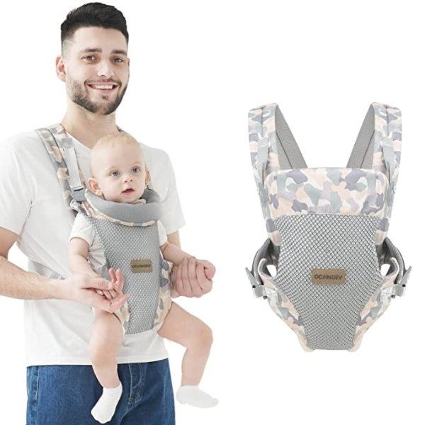Ocanoiy Baby Carrier Newborn to Toddler All Carry Position Front and Back Face-in and Face-Out Holder Baby Wrap Kangaroo Carrier for Toddler Infant (Camouflage)