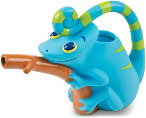 Melissa & Doug Sunny Patch Camo Chameleon Watering Can With Tail Handle and Branch-Shaped Spout