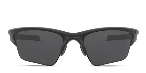OO9154 Half Jacket 2.0 XL black frame with grey lenses. Lenses provide 100% UV protection.