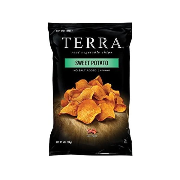 Sweet Potato Chips, No Salt Added, 6 oz. (Pack of 12)