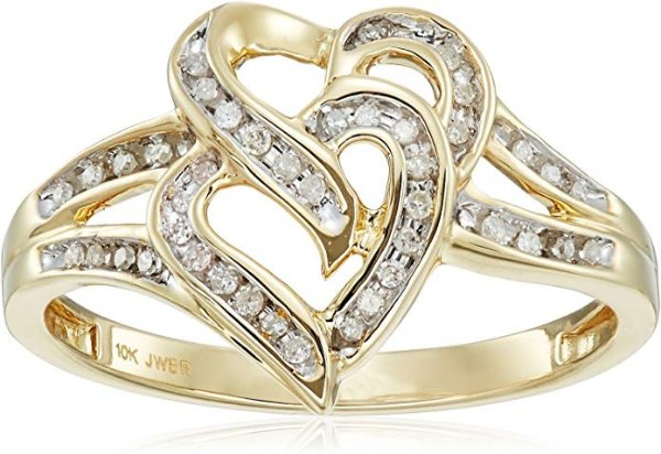 10k Yellow Gold Diamond Heart Ring (1/10cttw, I-J Color, I2-I3 Clarity)