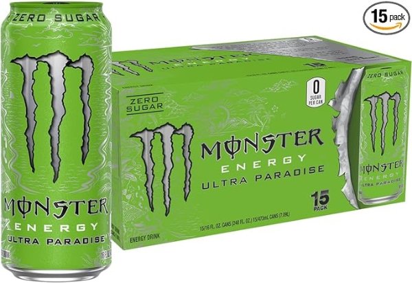 Ultra Paradise, Sugar Free Energy Drink, 16 Ounce (Pack of 15)