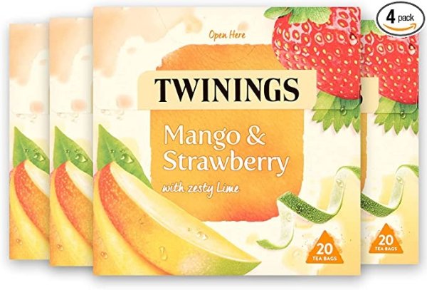 Twinings 芒果草莓&柠檬茶 80包