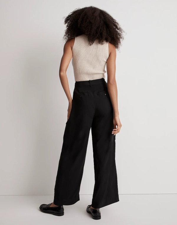 The Harlow Wide-Leg Ankle Pant in Softdrape
