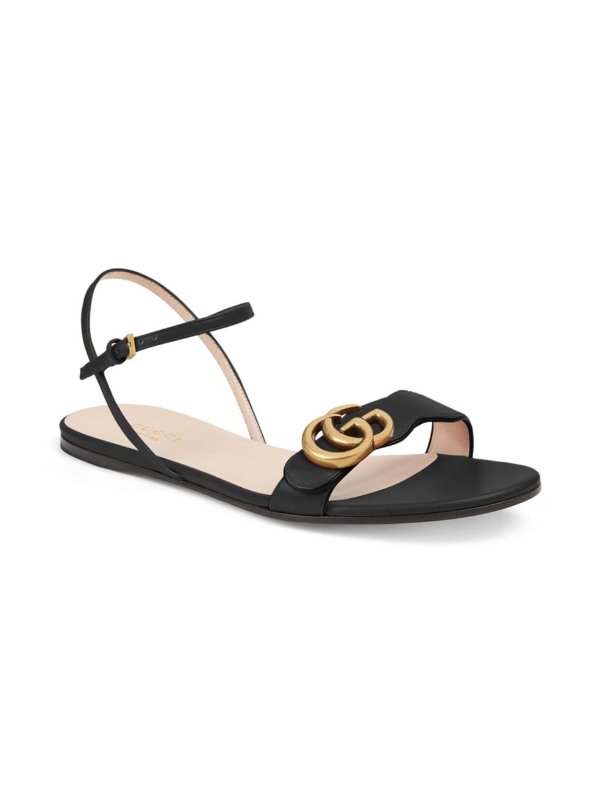- Marmont Leather Double G Sandals