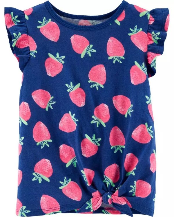 婴儿草莓系结上衣
