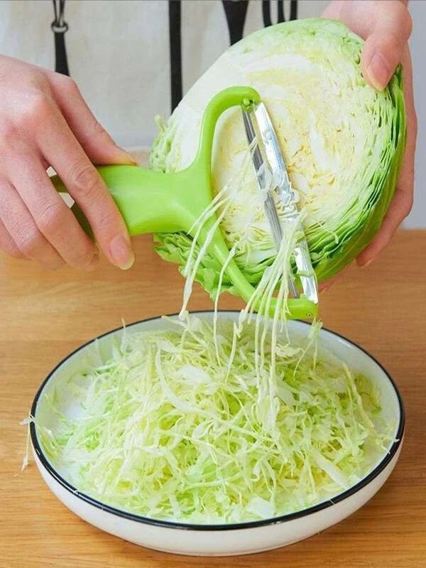304 Stainless Steel Cabbage Grater, Kitchen Peeling Knife For Purple Cabbage Garden Lettuce, Shredder With Wide Mouth, Multifunctional Vegetable Fruit Peeler Outdoor Home Kitchen