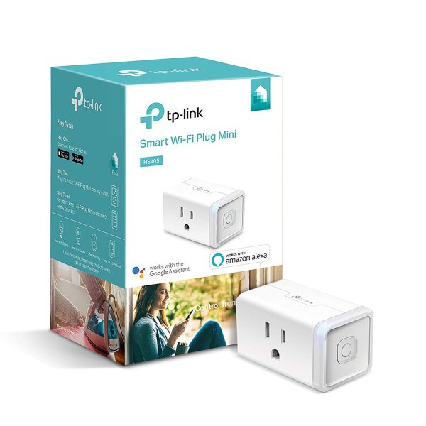 Smart Plug Mini, No Hub Required, Wi-Fi, Works with Alexa and Google Assistant, Control your Devices from Anywhere, Occupies Only One Socket (HS105)