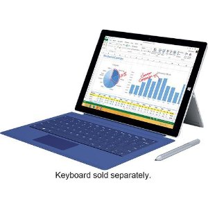  二手微软Microsoft Surface Pro 3 - 64GB - Intel i3 平板电脑-银色 