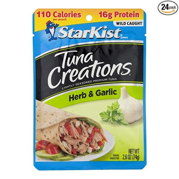 Tuna Creations, Herb and Garlic, 2.6 oz pouch (Pack of 24) (Packaging May Vary)