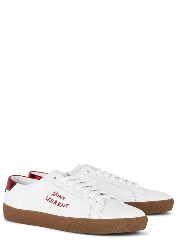 Court white leather sneakers