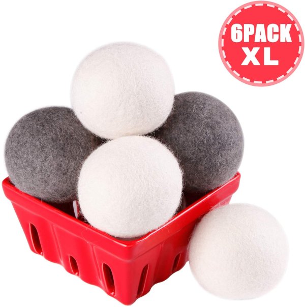 Wool Dryer Balls Laundry XL 6-Pack
