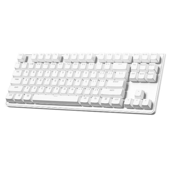 KM360 樱桃红轴 87键悬浮式 白色背光机械键盘