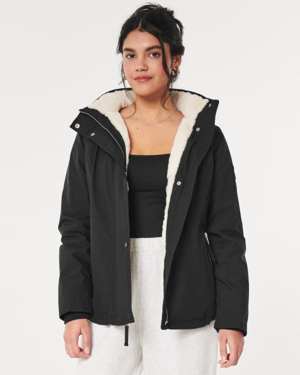 Women's All-Weather Faux Fur-Lined Jacket, Women's