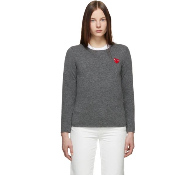 Grey Heart Patch Sweater