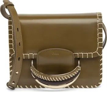 Kattie Whipstitched Leather Box Shoulder Bag