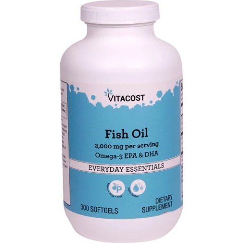 Vitacost Fish Oil Lemon -- 2000 mg per serving - 300 Softgels