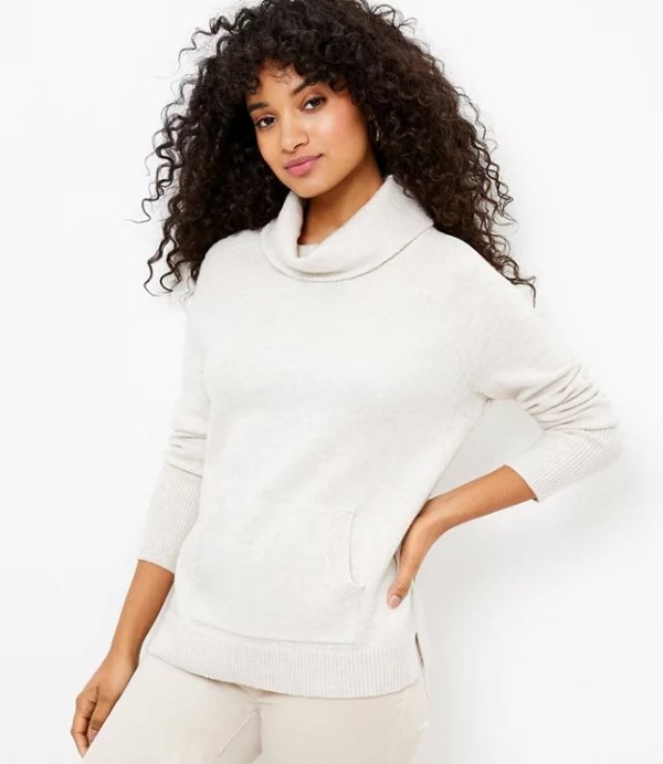 Cowl Neck Pocket Sweater | LOFT