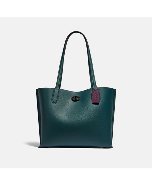 Polished Pebble Leather with Coated Canvas Signature Interior Willow Tote