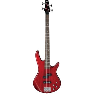 Ibanez GIO Series GSR200 Electric Bass Guitar, Rosewood Fretboard, Transparent Red