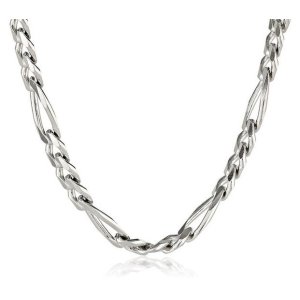 Men&#39;s Sterling Silver Italian 5.5mm Solid Figaro Link Chain Necklace