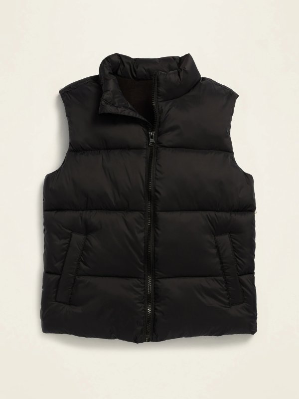 Frost-Free Solid Puffer Vest for Boys