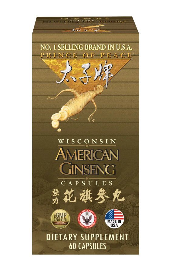 Prince of Peace American Ginseng Capsules, 60 capsules