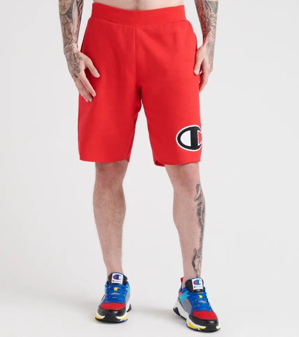 Reverse Weave Cut-Off Big C Shorts (Red) - 89597GY0-040 | Jimmy Jazz