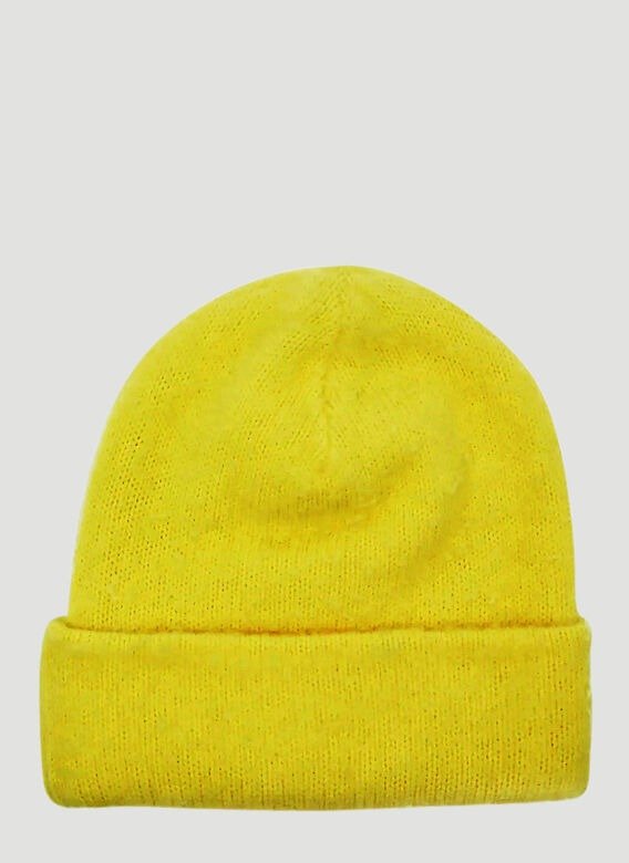 Wool-Blend Beanie Hat in Yellow