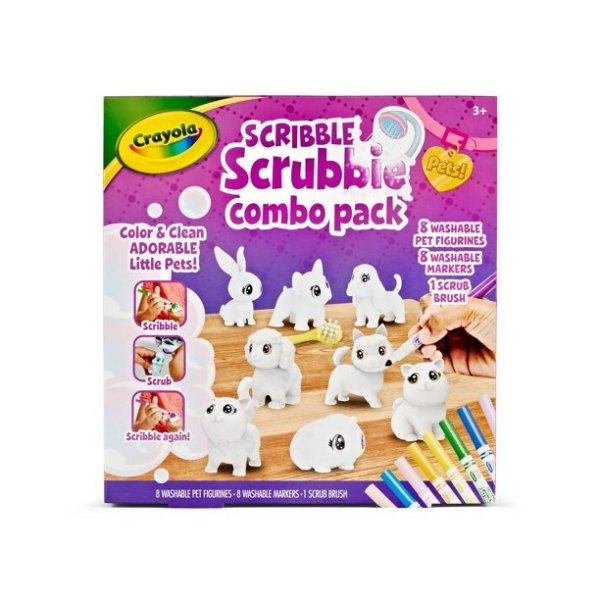 Scribble Scrubbie Pets Combo Pack, Mess Free Animal Toy, Arts & Crafts Kit, Ages 3+
