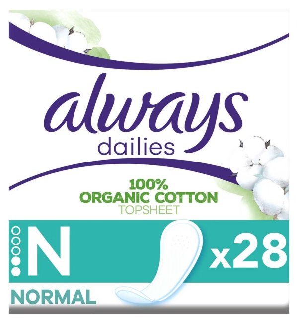Dailies Cotton Protection Panty Liners Normal x 28