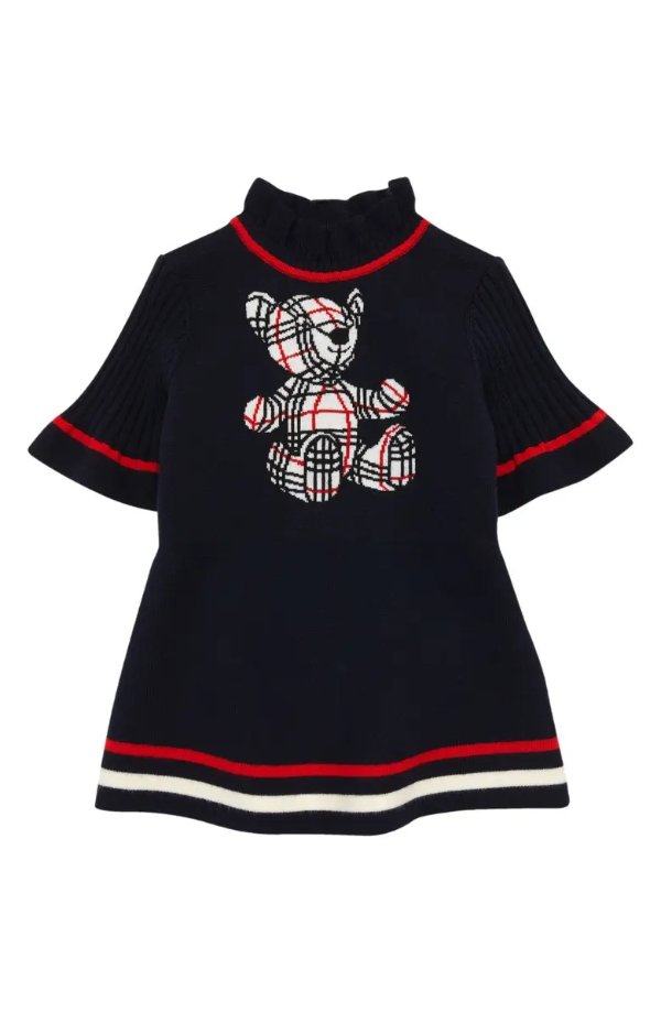 Kids' Avrile Thomas Bear Wool Blend Sweater Dress