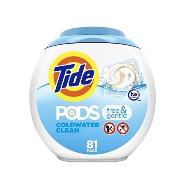 PODS Free & Gentle Laundry Detergent Soap Pods, 81 count