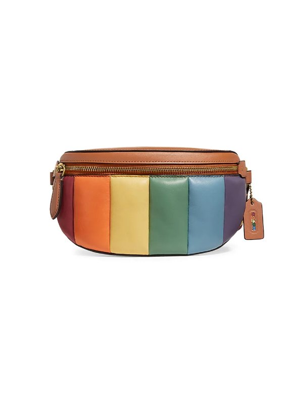 Bethany Rainbow Leather Quilting Belt Bag