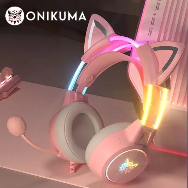 Onikuma X15pro 氛围感猫耳游戏耳机
