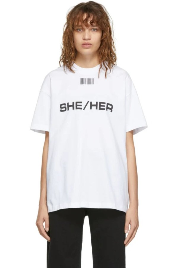 White 'She/Her' T-Shirt