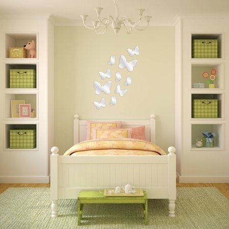 Better Homes and Gardens 10-Piece Butterfly Peel and Stick Mirror Set