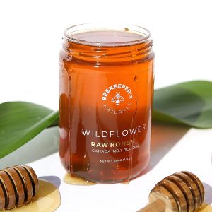 BEEKEEPER'S NATURALS Wildflower Honey - Raw, Wildcrafted 1.1lbs